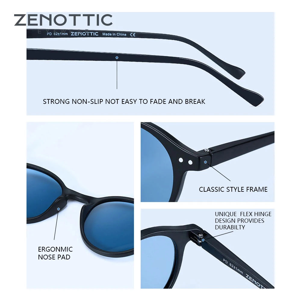 Zenottic Retro Polarized Sunglasses Vintage Round Frame UV400