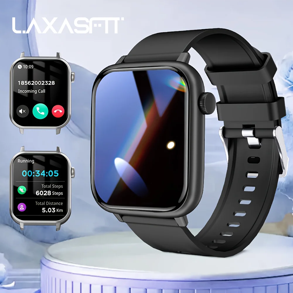 LAXASFIT Waterproof Smartwatch Bluetooth Call Voice Assistant Supports Android IOS