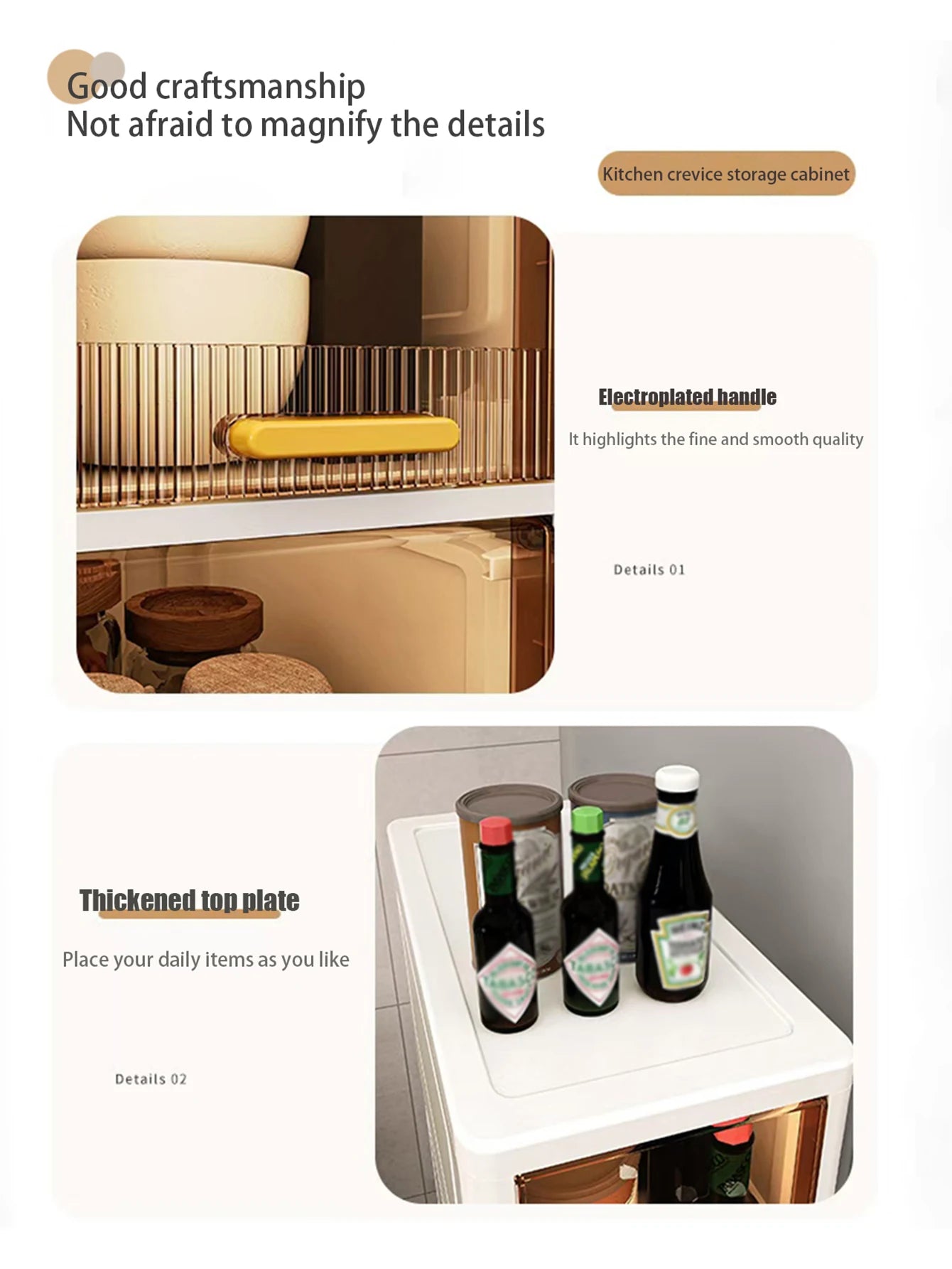 Hign-concerned 5 Layer Gap Cabinet Storage Organizer