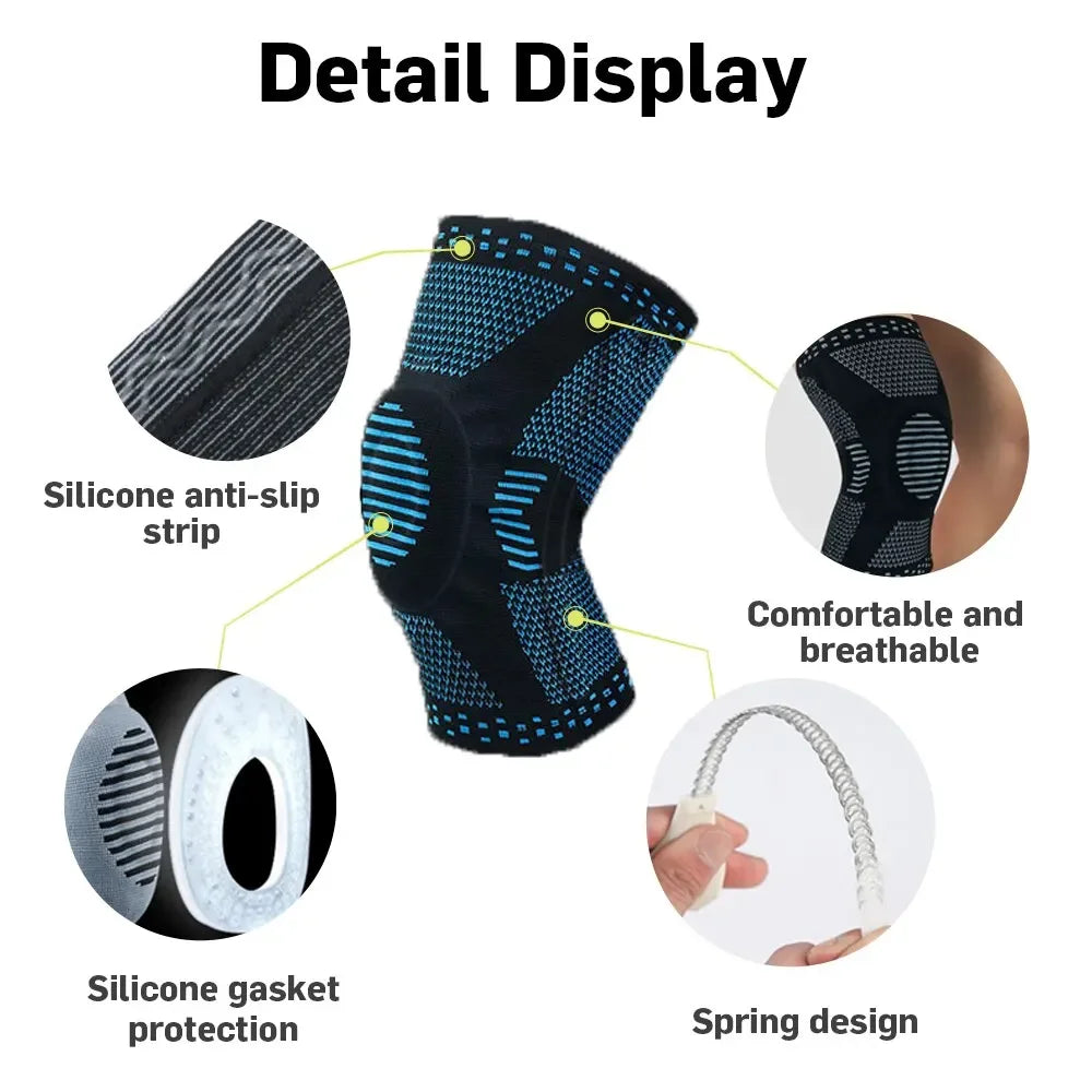 Hign-concerned Knee Brace For Pain Relief With Side Stabilizers Gel Pads For Meniscus Tear Recovery Unisex