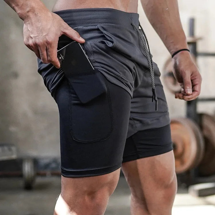 Men Running Shorts Quick Dry 2 In 1 Gymnasium Fitness