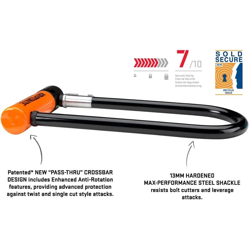 Mini9 Bicycle U Lock Heavy Duty Anti Theft Mounting Bracket