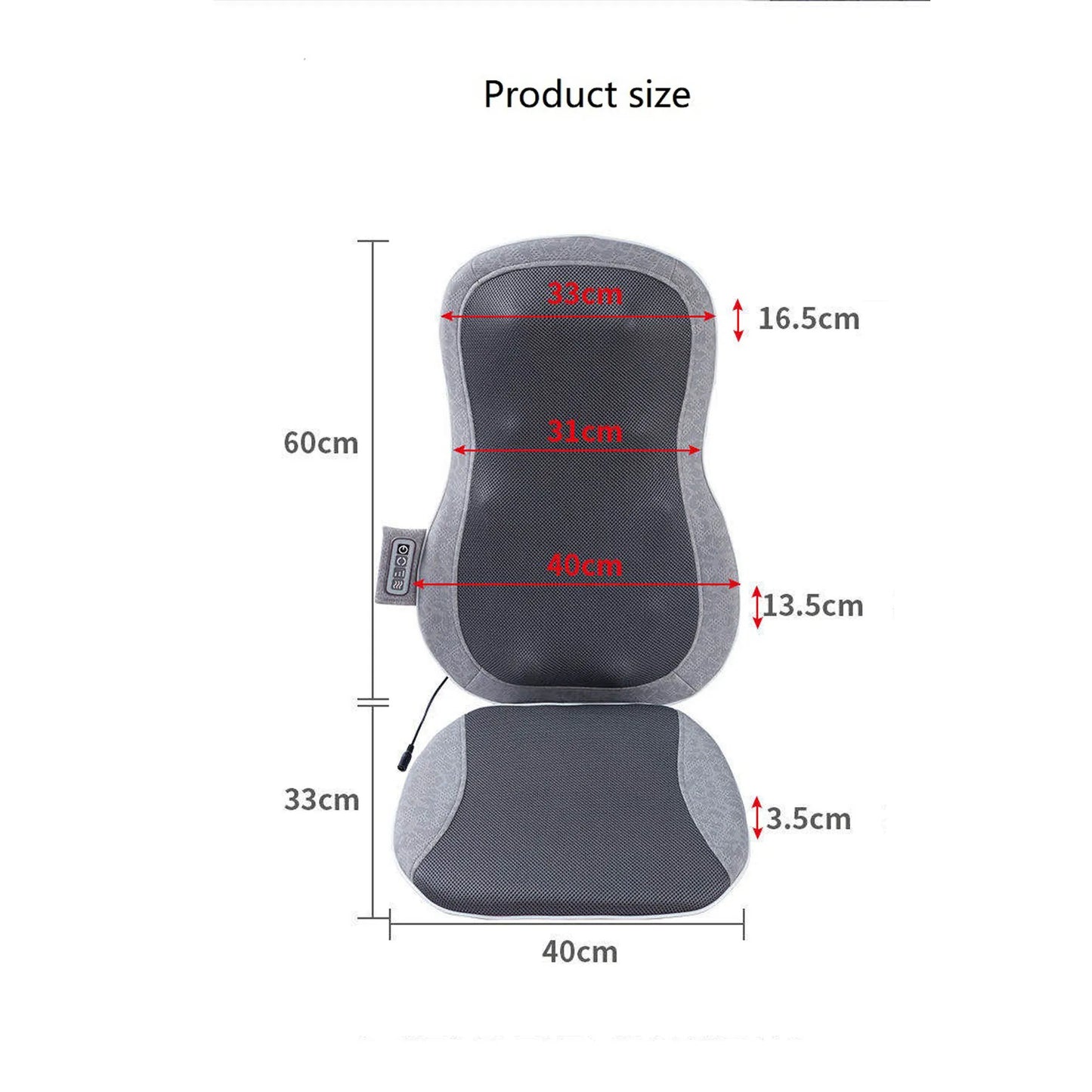 Car Massage Cushion With Shiatsu 3D Kneading 12 Nodes