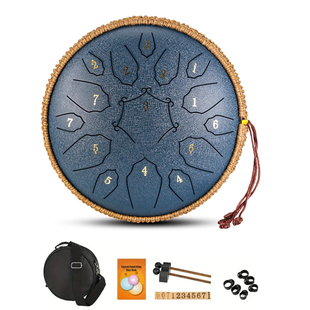 ALLOYSEED 15-Tone Steel Tongue Drum For Yoga Meditation