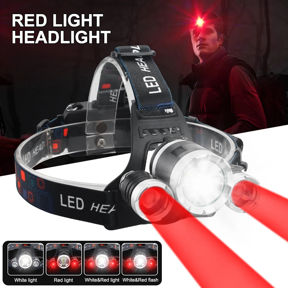 VASTFIRE LED Headlamp USB Rechargeable 90 Degree Adjustable