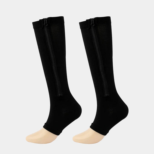 Medical Zipper Compression Sock Women Men Pilates High Elasticity Nylon Closed Toe Pressure Stocking for Edema Varicose Veins