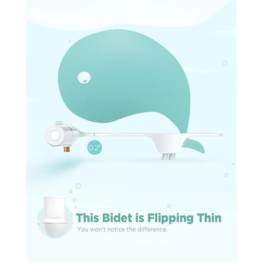 XMSJ Ultra Slim Bidet Attachment Dual Nozzles Wall Mounted