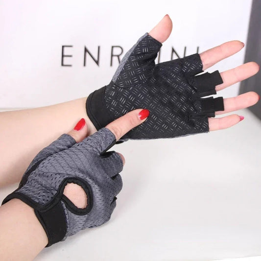 Cycling Fingerless Gloves Breathable Anti Slip For Men And Women