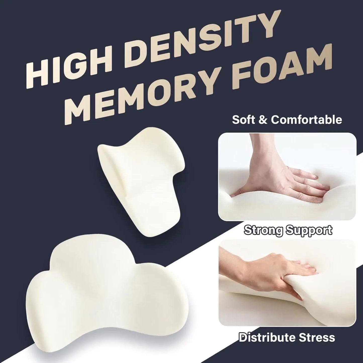 Lumbar Support Memory Foam Neck Pillow for Car and Office