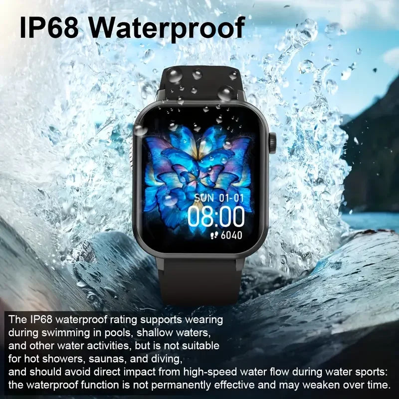LAXASFIT Waterproof Smartwatch Bluetooth Call Voice Assistant Supports Android IOS