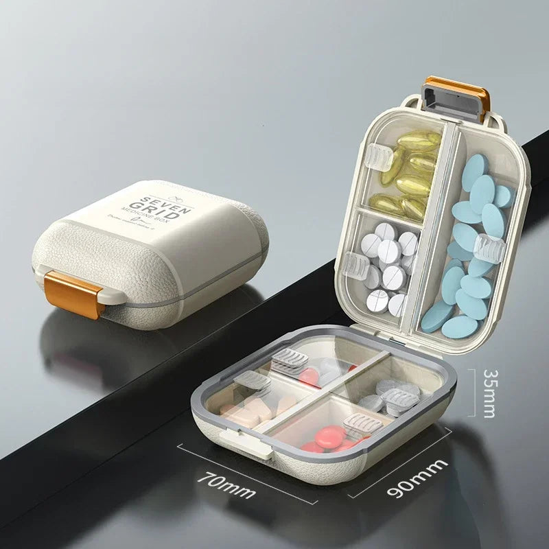 7 Grids Weekly Portable Travel Pill Cases Box Sealing Moisture-Proof Pills Container Storage Tablets Vitamins Medicine Organizer