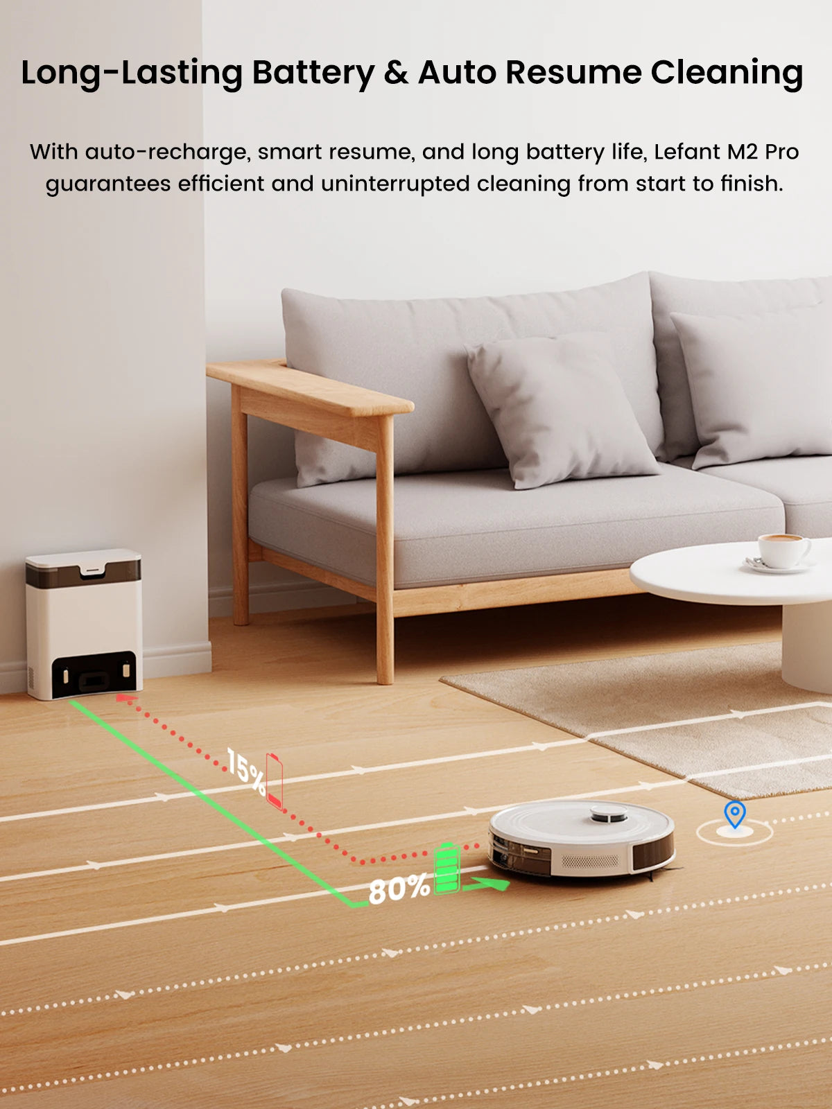 Lefant M2 Pro Robot Vacuum Mop Combo LiDAR Mapping