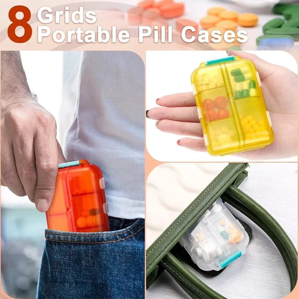 MERALLE Weekly Portable 7 Day Travel Pill Organizer Box