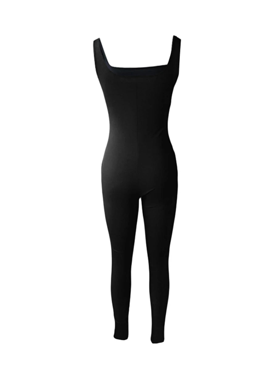 Hirigin Women Sleeveless Bodycon Jumpsuit U Neck Streetwear Clubwear FashionableEdition