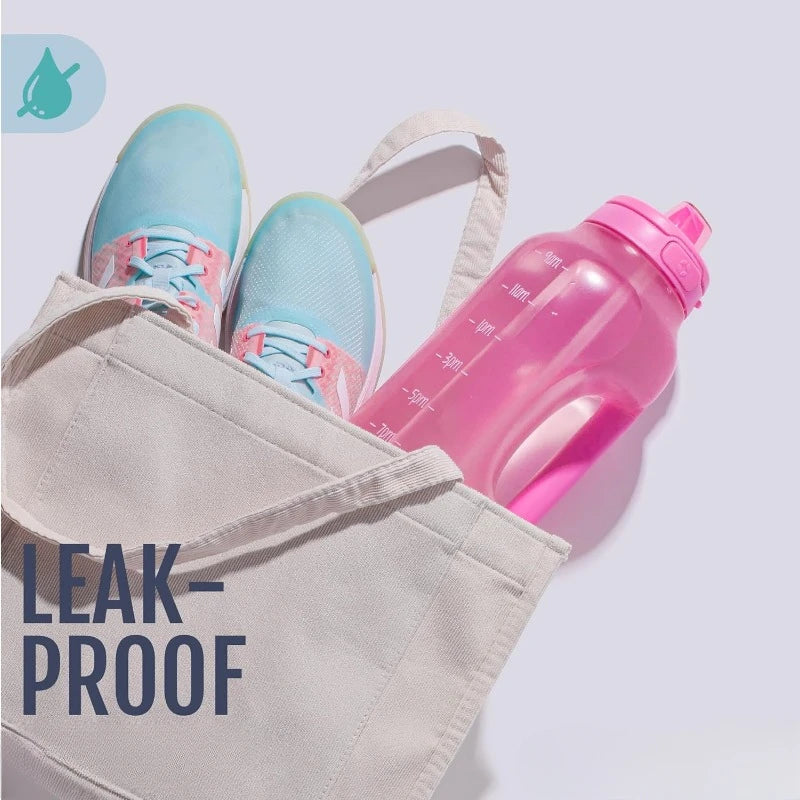 64oz Half Gallon Water Jug With Handle Time Markers