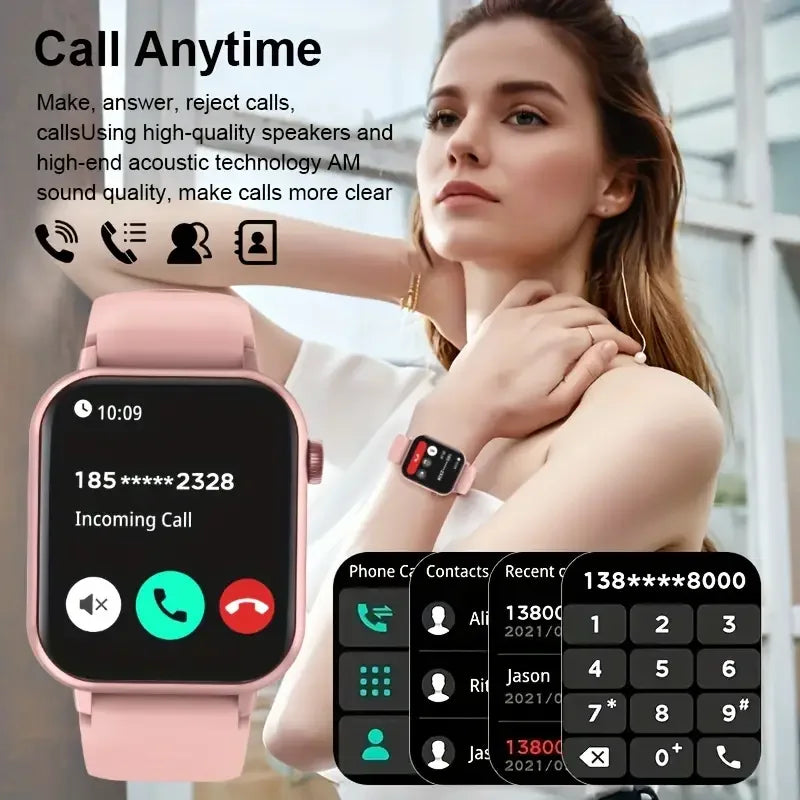 LAXASFIT Waterproof Smartwatch Bluetooth Call Voice Assistant Supports Android IOS