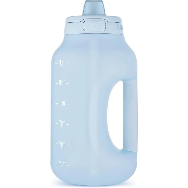 64oz Half Gallon Water Jug With Handle Time Markers