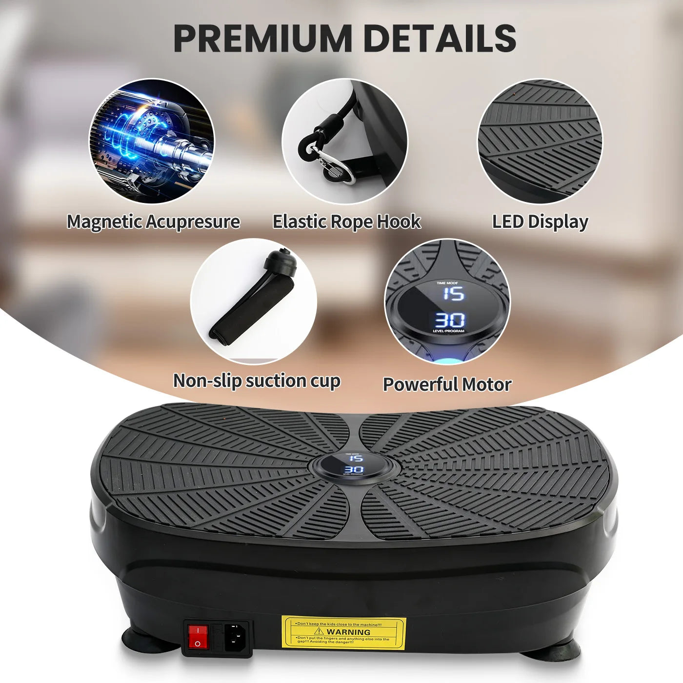 Portable Vibration Plate Whole Body Exercise Kit With Resistance Bands