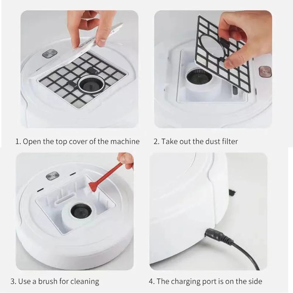 Robotic Vacuum and Mop Combo Automatic Cleaning Sweeping Machine USB Rechargeable Quiet Cleaning for Pet Hair Carpets and Floors