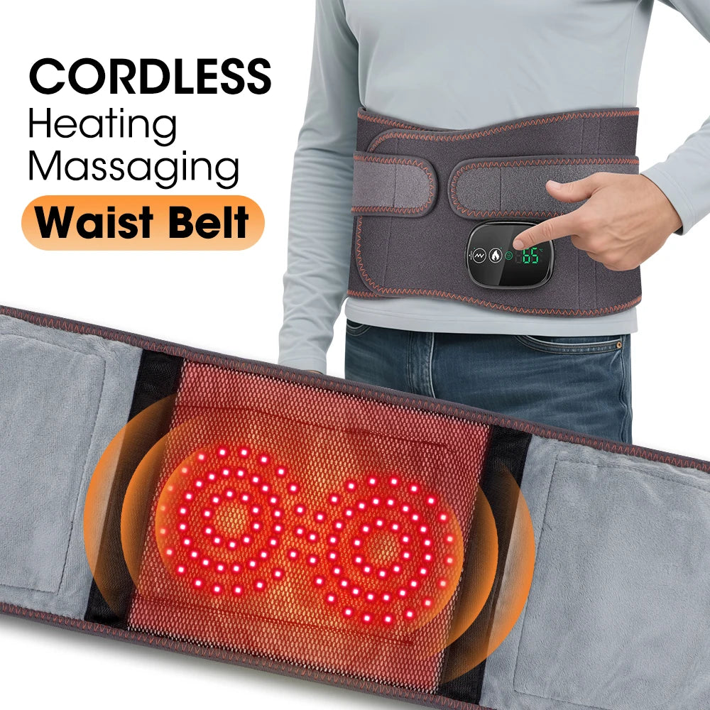 PASTSKY Electric Heat Massage Waist Belt Red Light