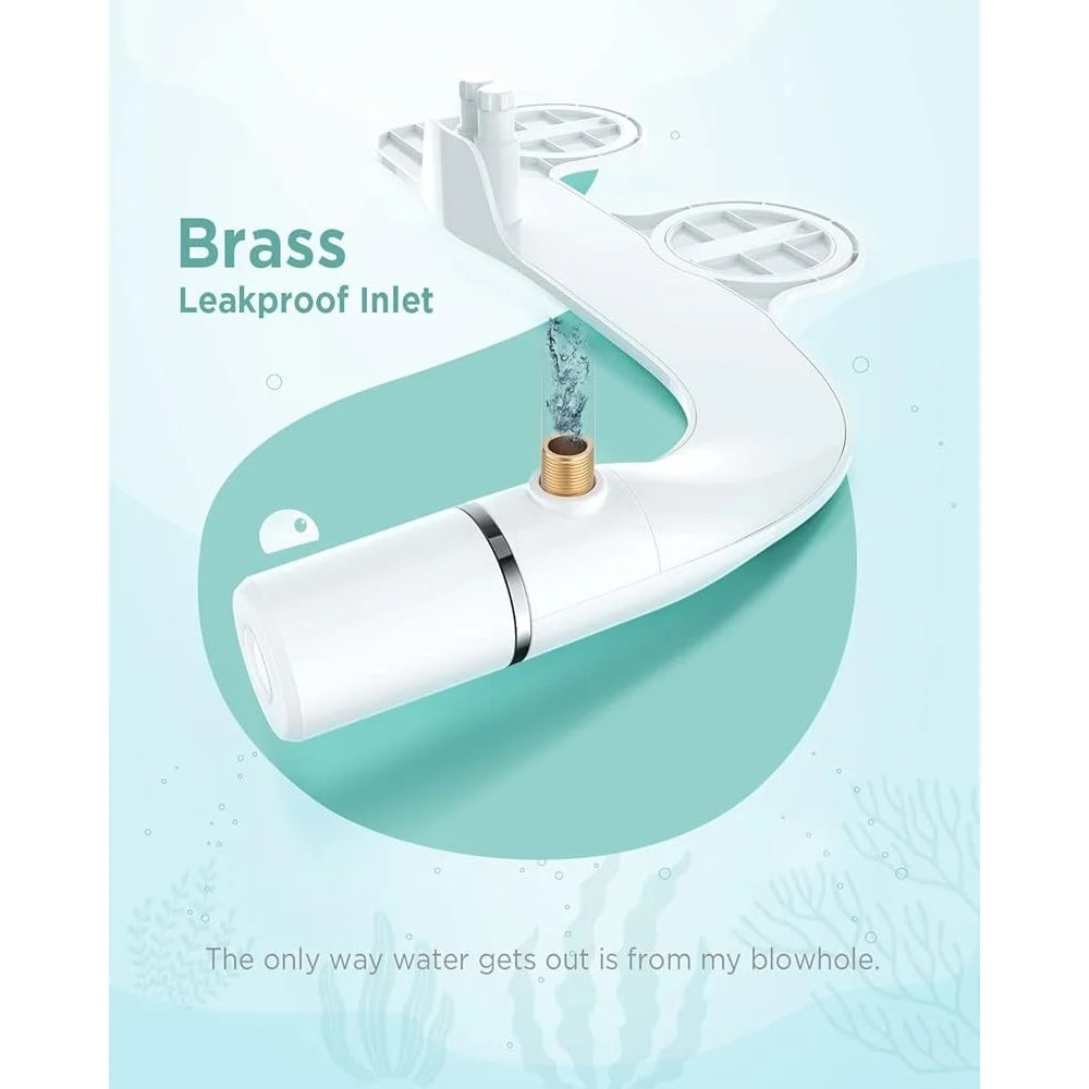 XMSJ Ultra Slim Bidet Attachment Dual Nozzles Wall Mounted