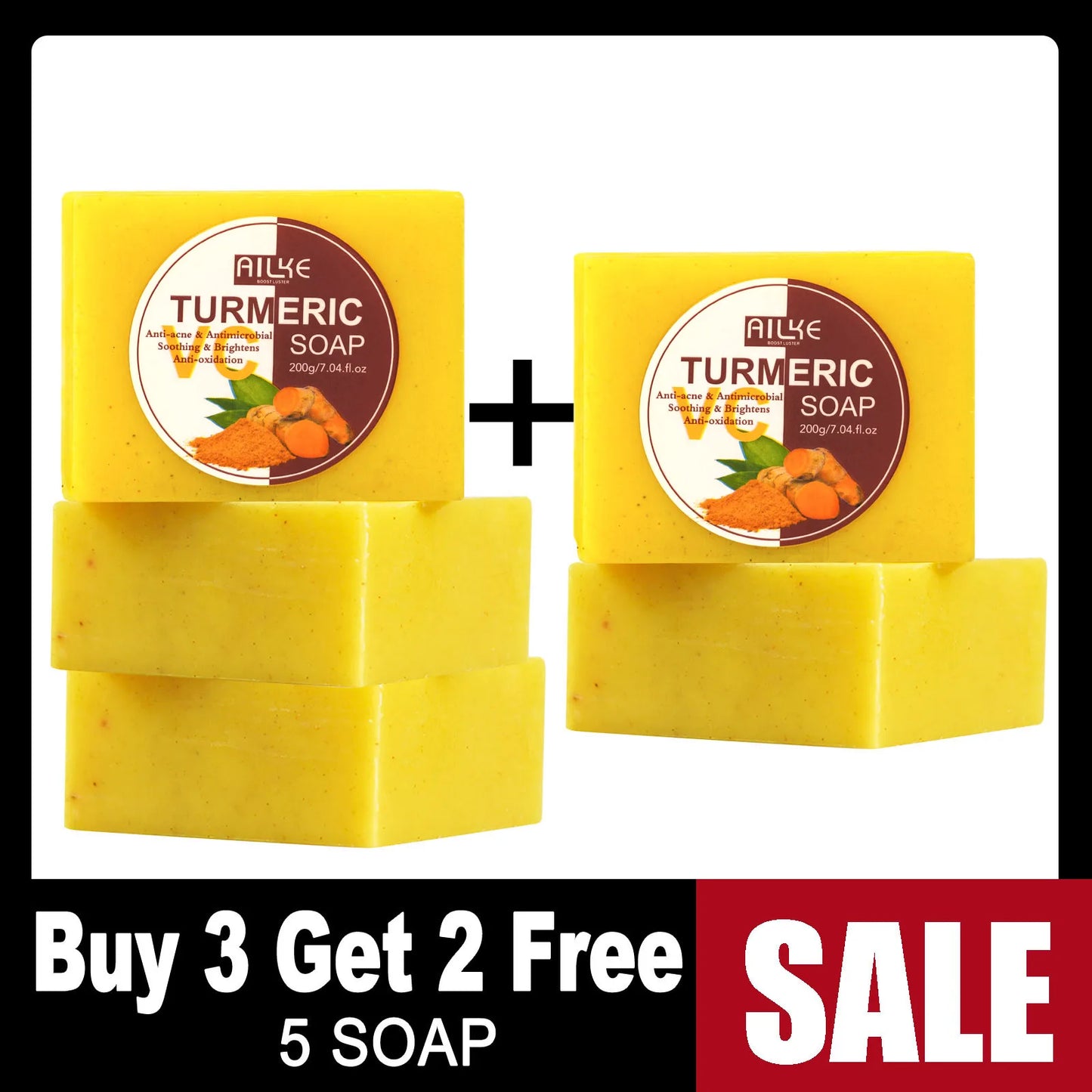 AILKE Aloe Vera Whitening Soap Acne Removal Radiant Skin