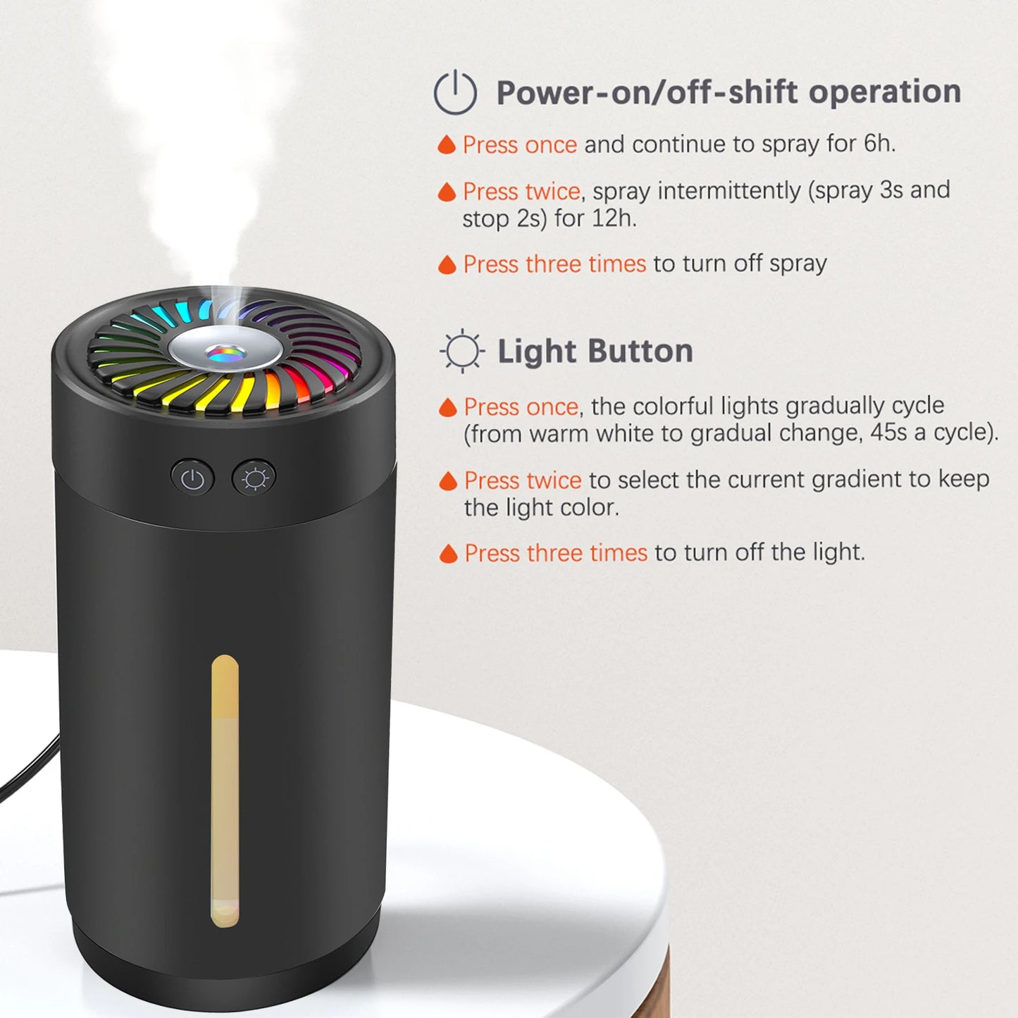 Romellar Ultrasonic USB Humidifier With Dual Mist Modes
