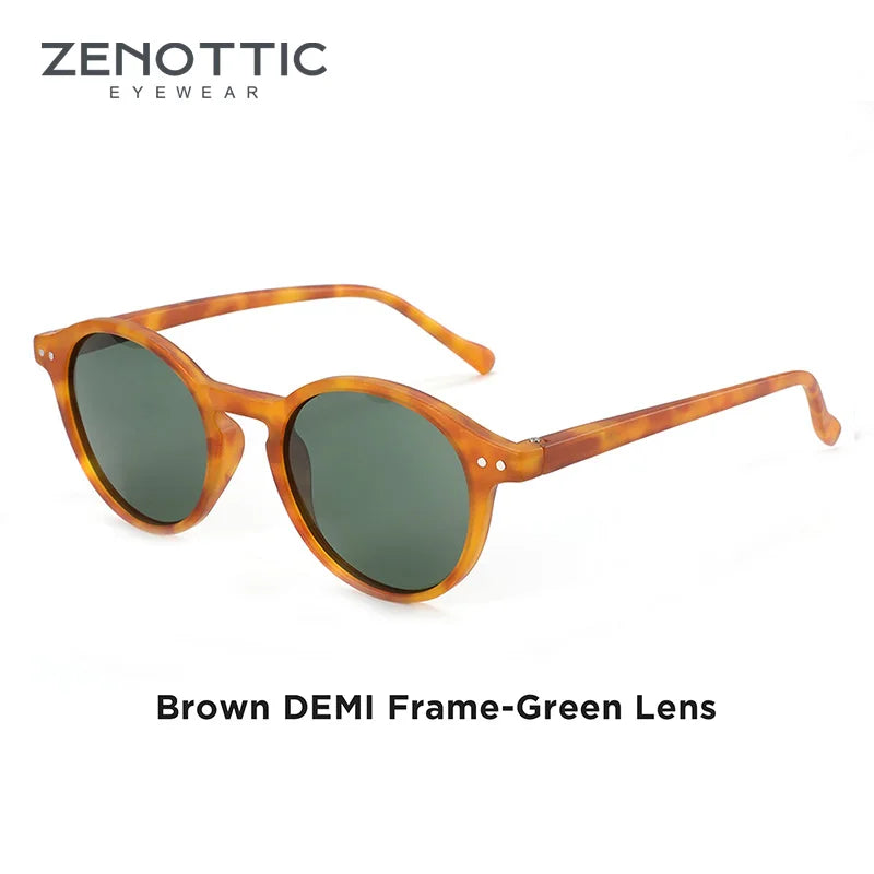 Zenottic Retro Polarized Sunglasses Vintage Round Frame UV400
