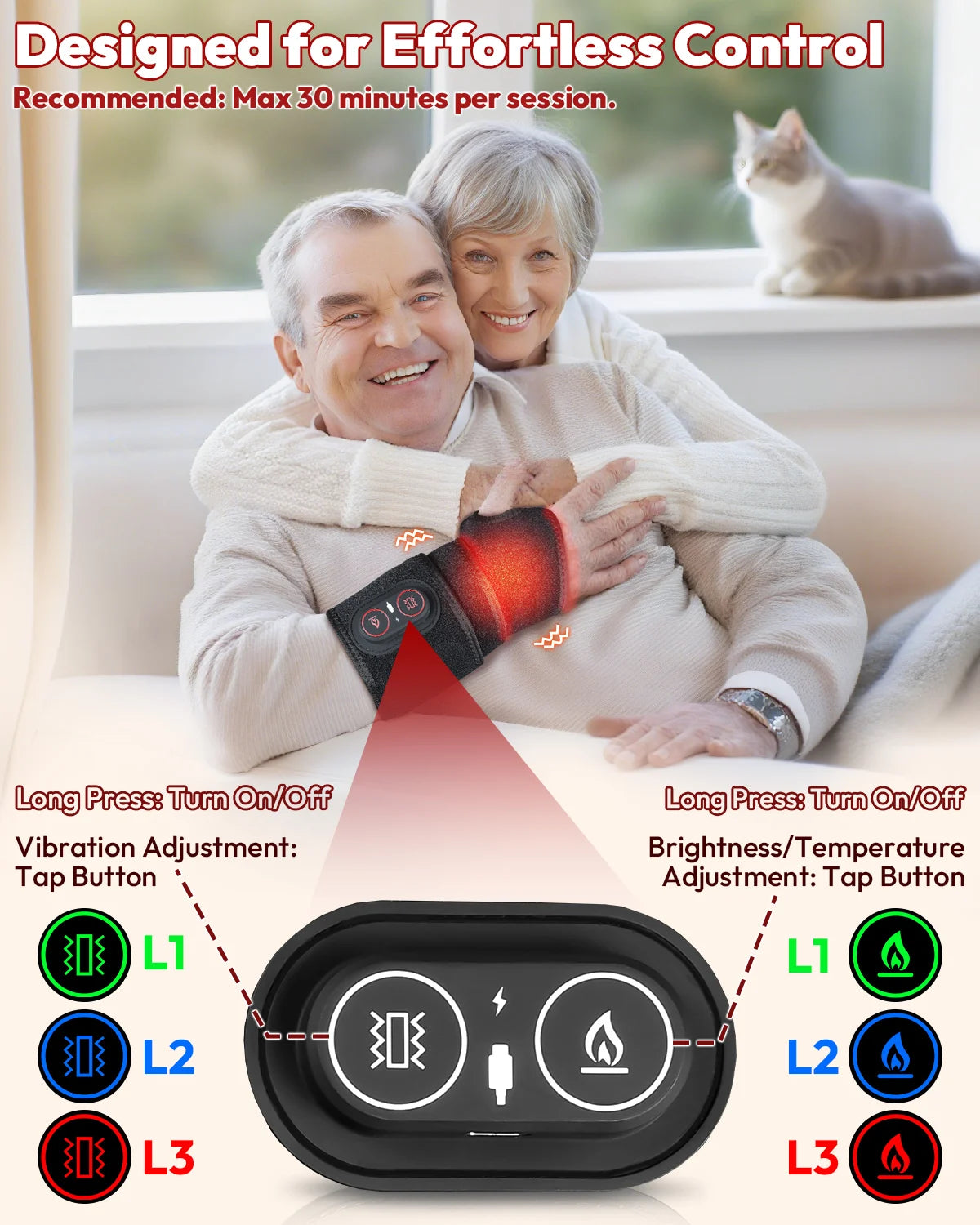 Red Light Therapy Wrap With Heat And Infrared Massager