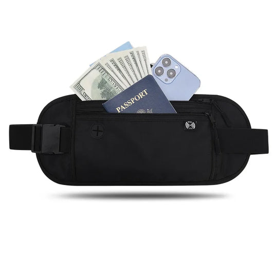 RFID Blocking Waterproof Sport Travel Phone Money Belt Bag Fanny Packs Men Women Hidden Wallet Passport Holder Bag Big Capacity