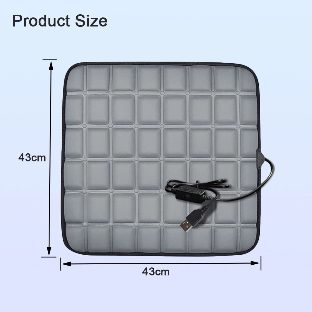 USB  Car Chair Electric Heated Cushion Camping Portable Heating Blanket Thickened Winter Outdoor Home Office Thermal Warmer Pads