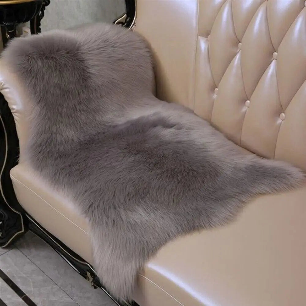 Washable Soft Faux Fur Long Hair Shag Rug Non Slip Bedroom Floor Mats