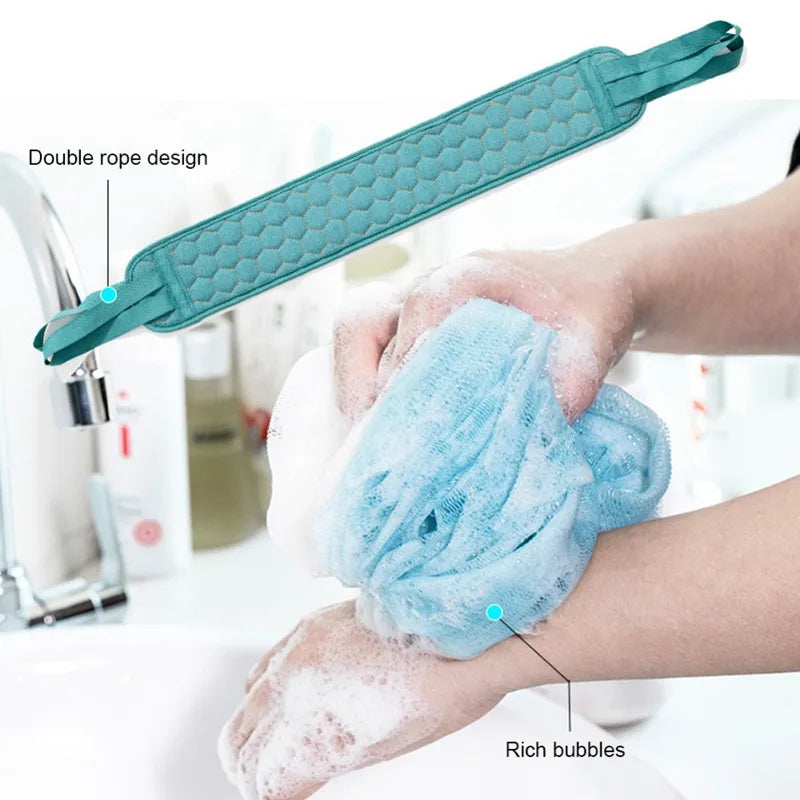 Three Piece Body Cleaning Washcloth Back Scrubber Set Exfoliating