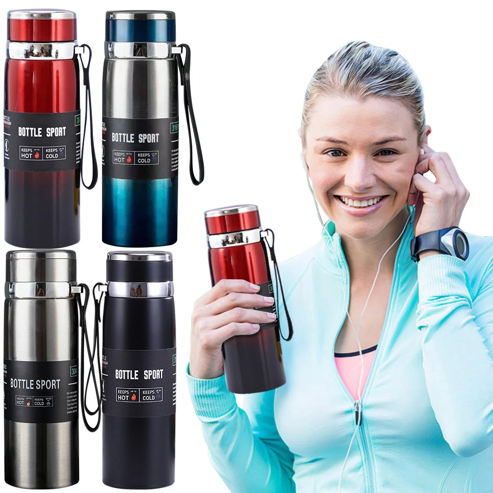 Shunmaii Insulated Water Bottle With Handle Double Wall Vacuum