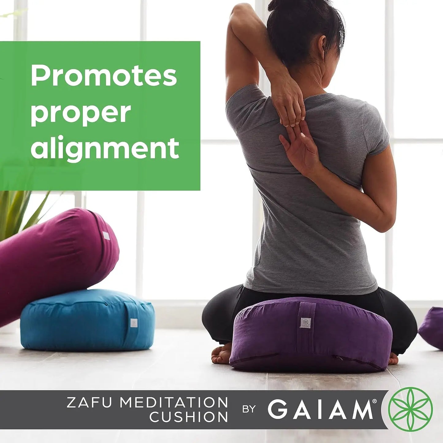 Ergonomic Buckwheat Meditation Cushion for Yoga and Relaxation, Adjustable Support
