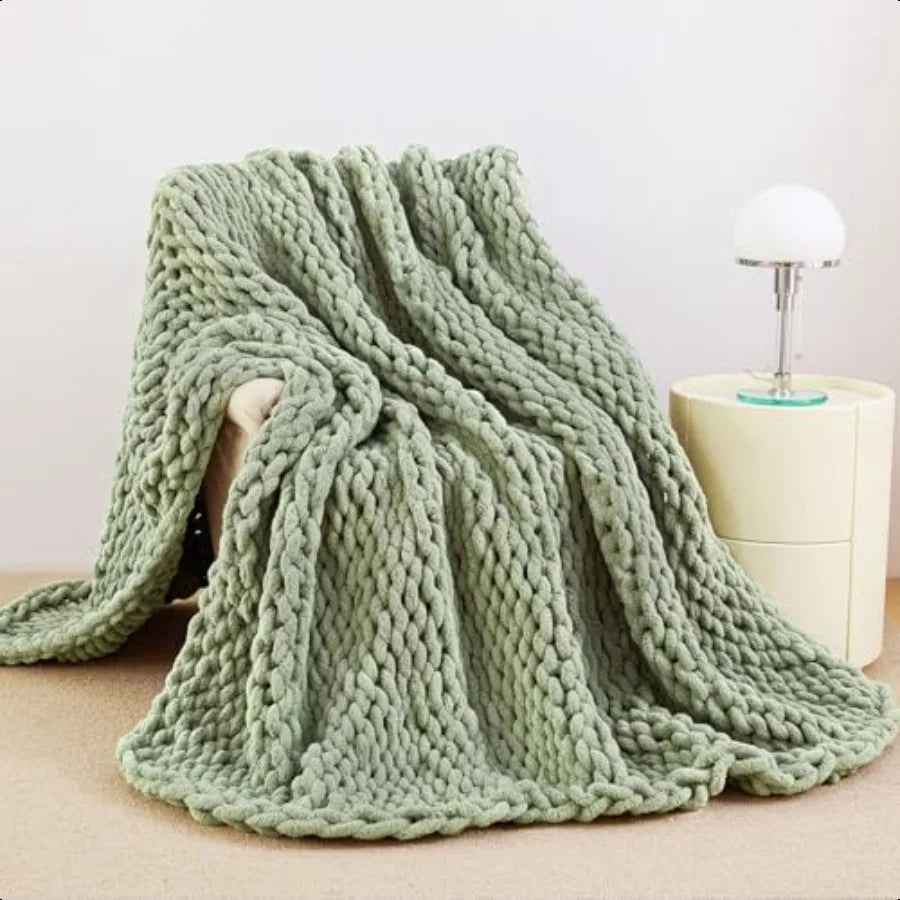 Craft of Weaving Chunky Knit Blanket Throw 100 Cotton Chenille