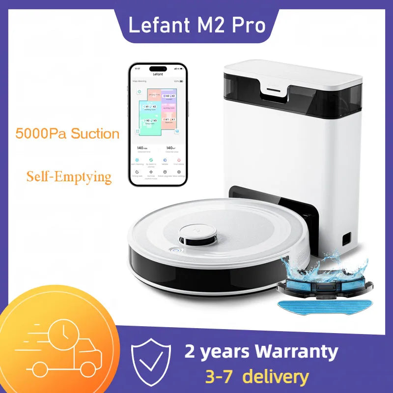 Lefant M2 Pro Robot Vacuum Mop Combo LiDAR Mapping