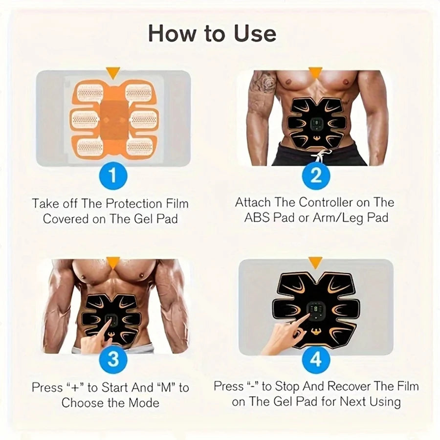 Abs Stimulator EMS Muscle Toning Device With 6 Modes