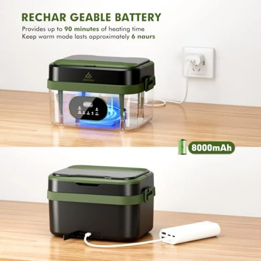 Cordless Electric Lunch Box Self Heating With Smart Timer