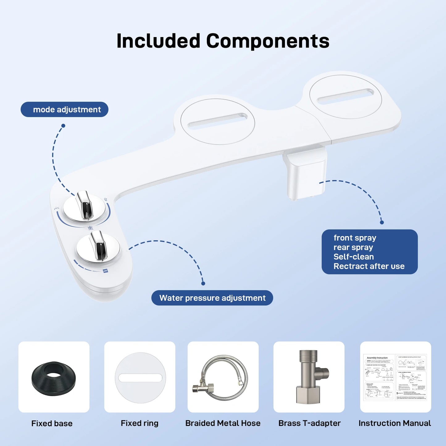 HiMISSH Bidet Attachment for Toilet Fresh Water Non Electric