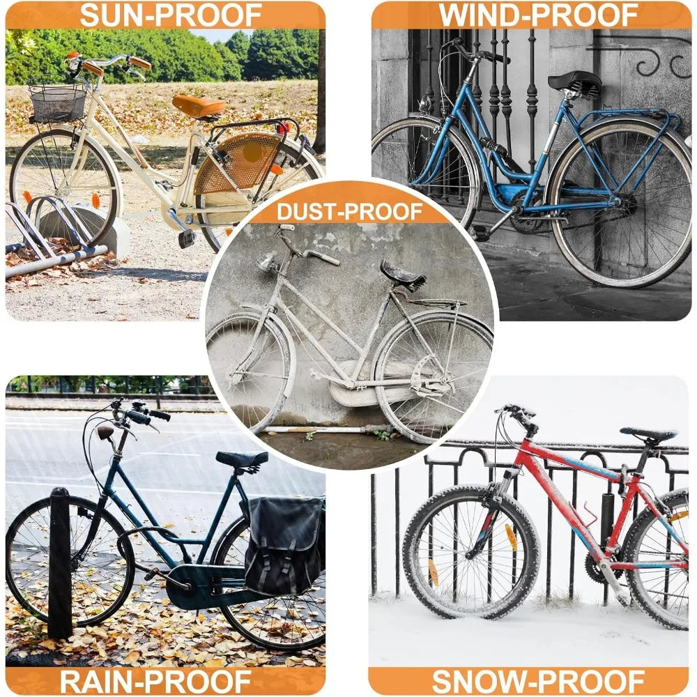 Closure Bike Cover Waterproof With Lock Holes Heavy Duty