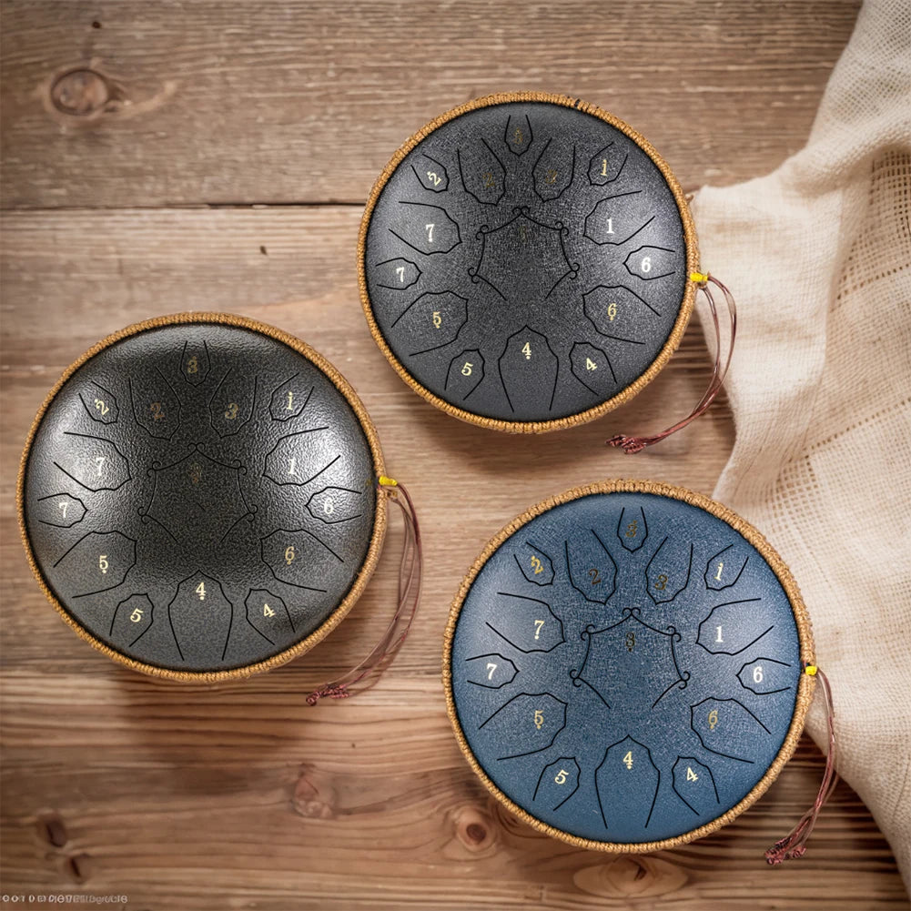 ALLOYSEED 15-Tone Steel Tongue Drum For Yoga Meditation