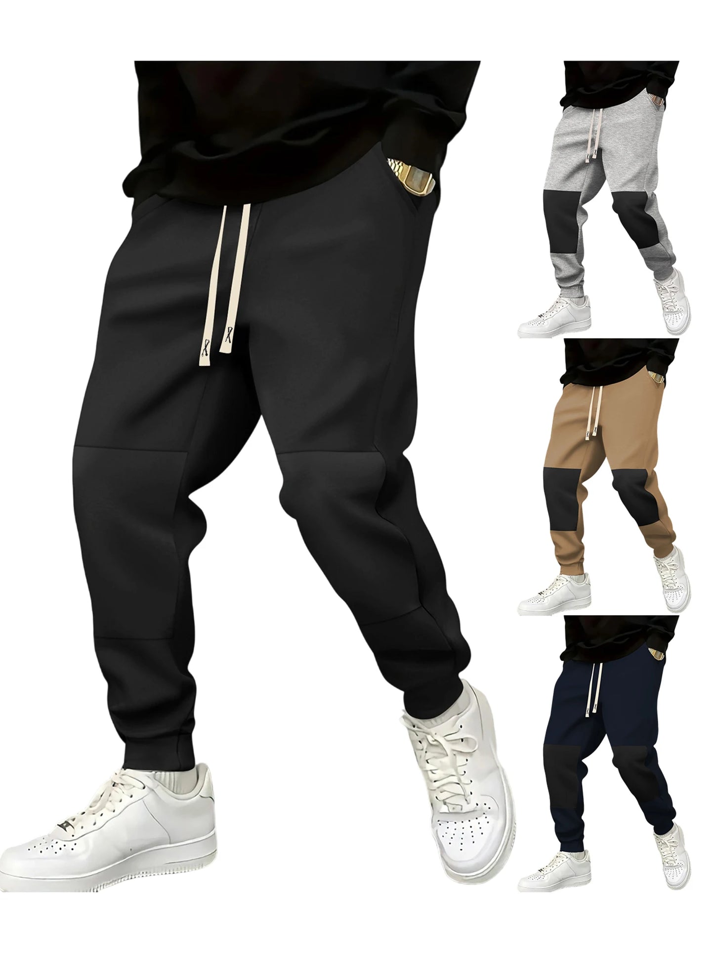 Men s  Fit Drawstring Jogger Pants with Side Pockets and Contrast Color Detailing for Comfort and Style