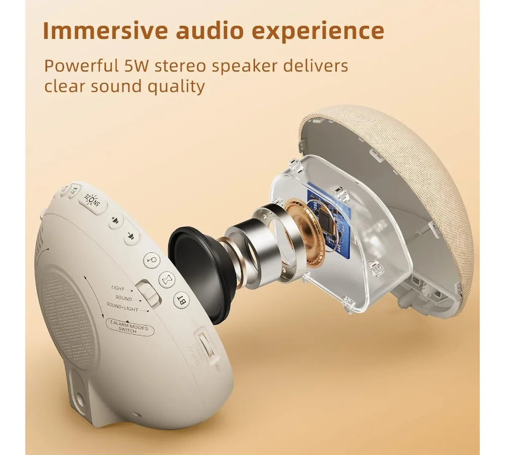 Sunrise Alarm Clock Dimmable White Noise And Bluetooth Speaker 25 Sleep Sounds