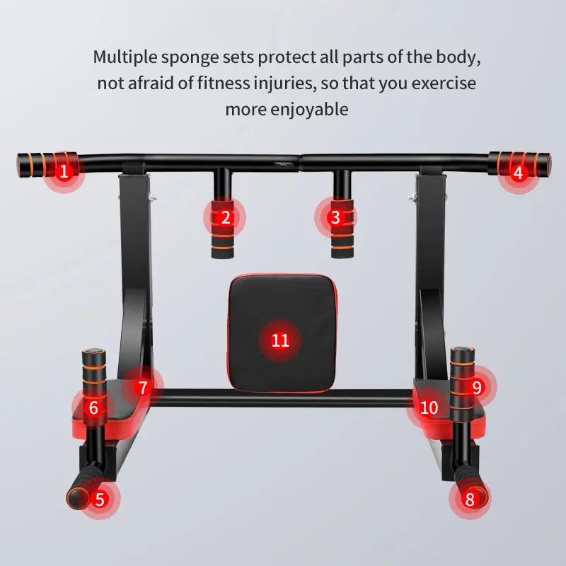 KBQ Multifunctional Wall Mounted Pull Up Bar For Home Gym