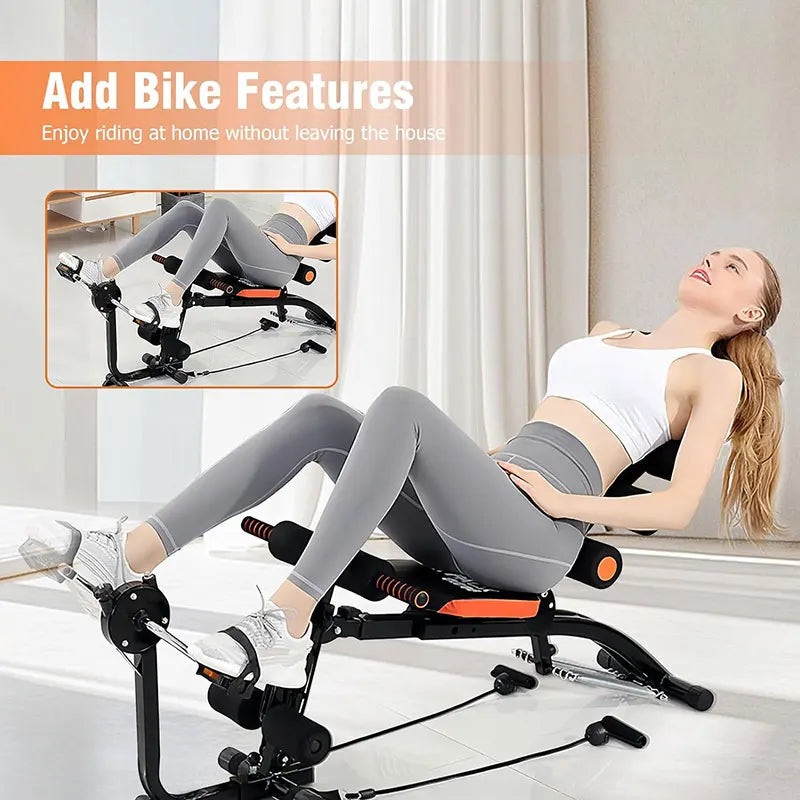 KBQ Foldable Abdominal Exercise Bench Adjustable Sit-Up Machine Core Trainer