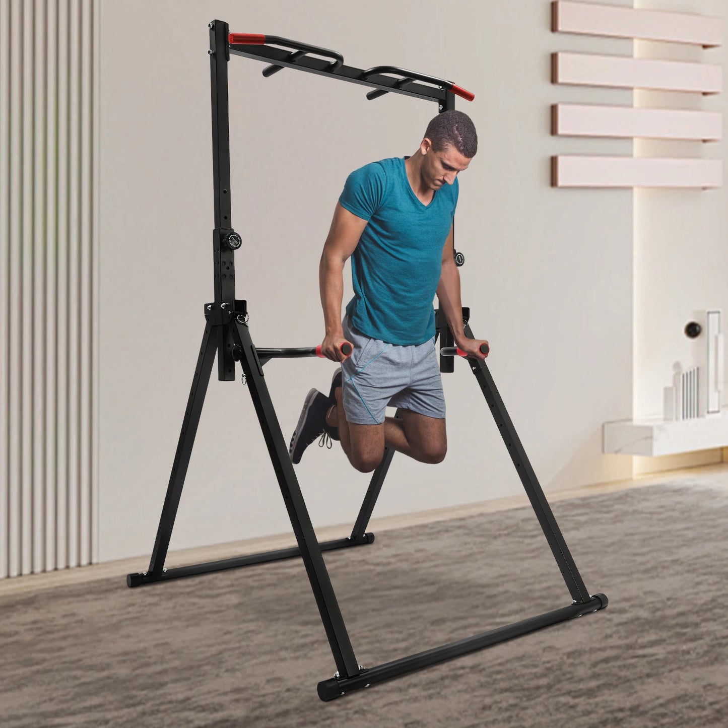 Adjustable Height Pull Up Bar Triangular Station For Home Gym 200 Kg