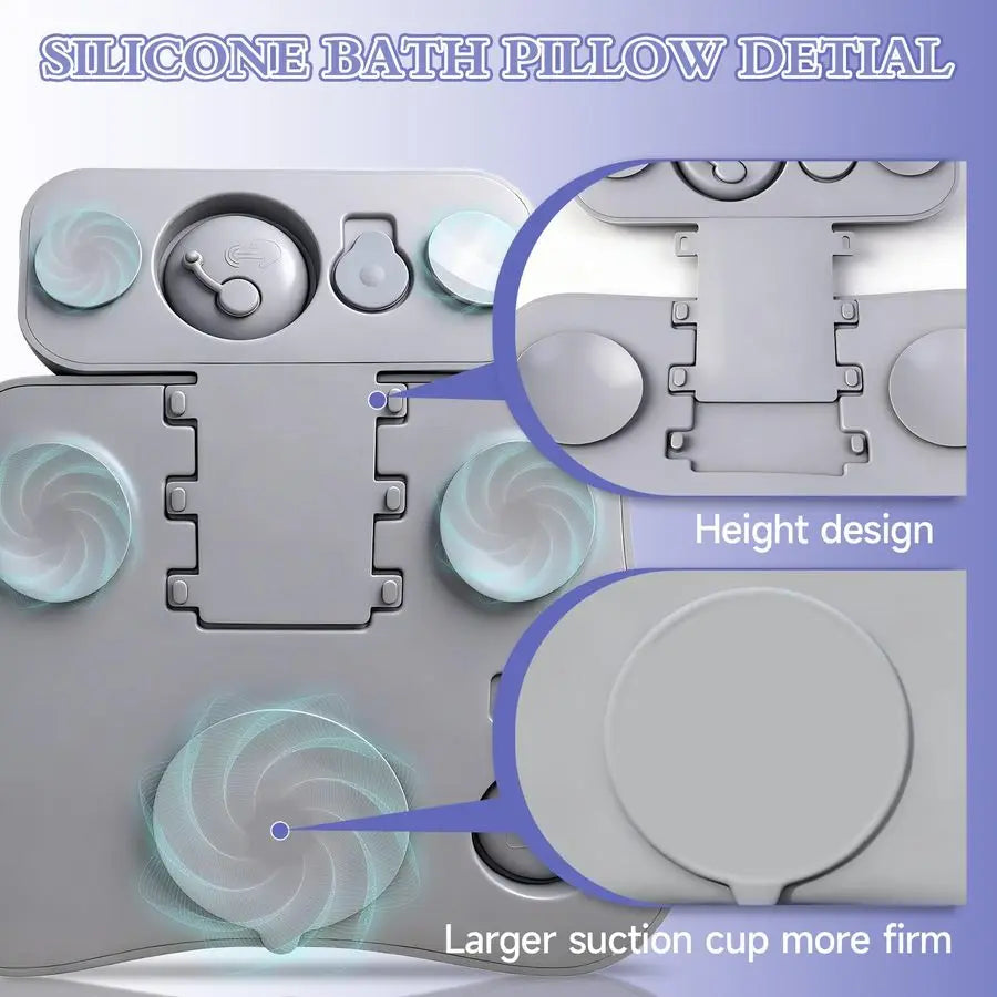 4D Silicone Bath Pillow For Head And Neck Support Comfort