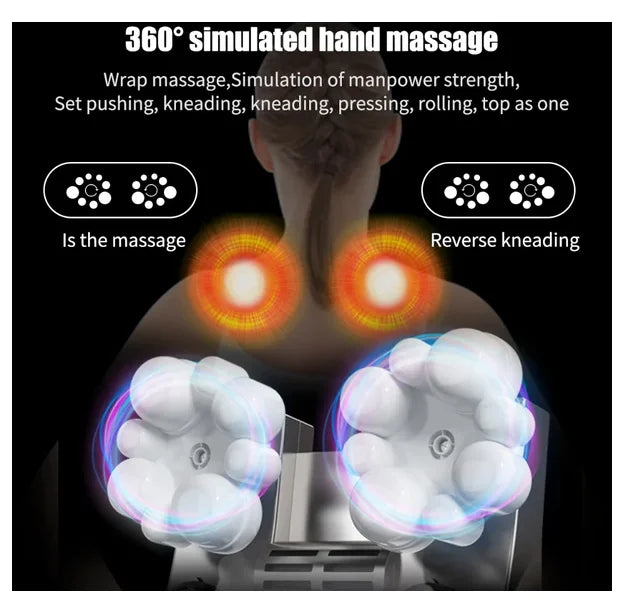 Back Neck And Shoulder Massager Heat 3D Kneading Pillow