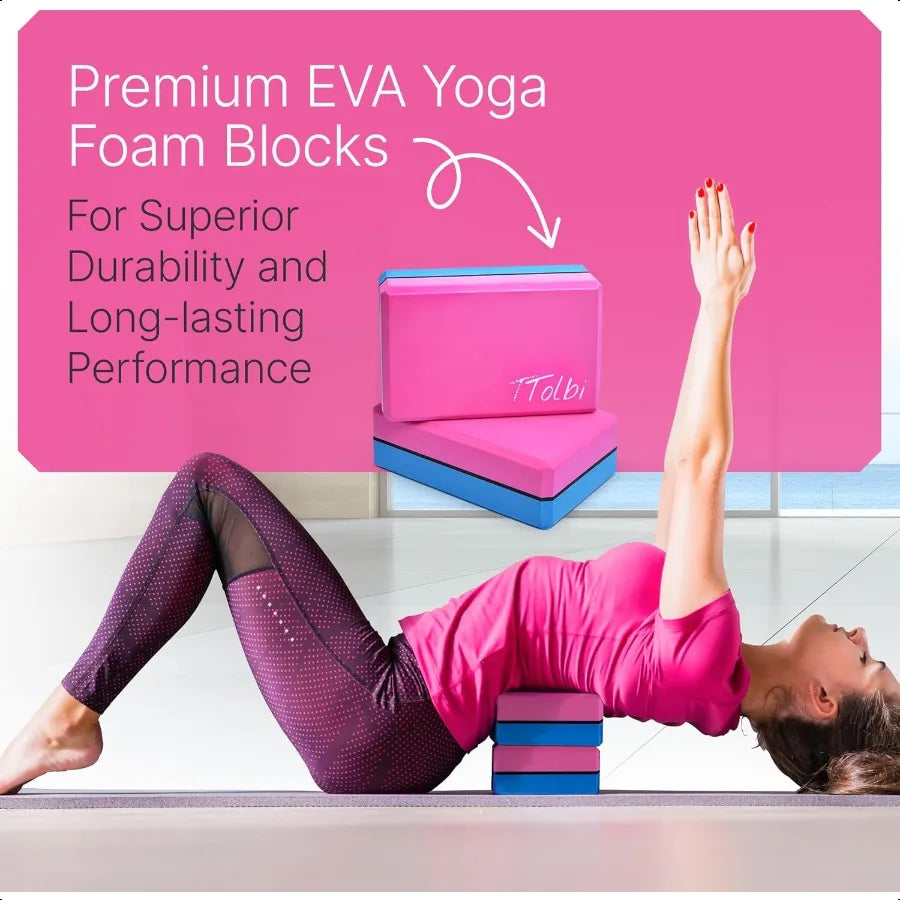 Hign-concerned Yoga Blocks 2 Pack Non Slip EVA Foam Blocks For Home Workouts Pilates And Stretching